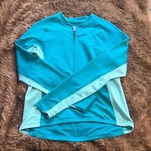 Novara Cycling/Running Teal and Light Blue 1/2 Zip-up Jacket w/back Pockets